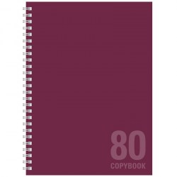 Тетрадь  80л. А4 BG 8340 "Monotone" бордовая, клетка на гребне 305446