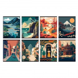 Тетрадь  80л. БиДжи 11947 "Travel" клетка, на гребне, двойная обложка 346540