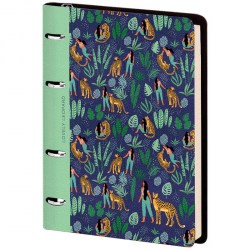 Тетрадь  80л. на кольцах Nr4A5_30736 клетка "Vision. Lovely leopard" кожзам /Greenwich Line/