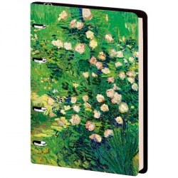 Тетрадь  80л. на кольцах Nr4A5_30750 клетка "Vision. Van Gogh. Roses" кожзам /Greenwich Line/