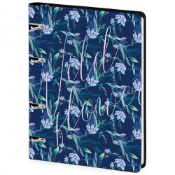 Тетрадь  80л. на кольцах Nr4A5_35668 клетка "Romance. Blue flowers" кожзам /Greenwich Line/