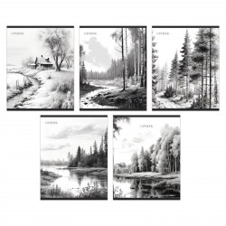 Тетрадь  96л Альфа-Тренд 120028 "Родные просторы" клетка, ассорти