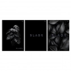 Тетрадь  96л БиДжи 08659 "Just black" клетка, на гребне, ассорти 378736