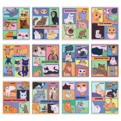 Тетради предметные Funster 405604 "Мемные коты" /12шт/ 48л.