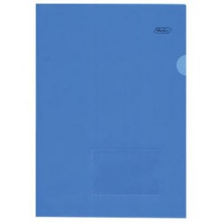 Уголок А4 Хатбер 00102 с карманом д/визитки, синяя, 0,18мм 227403