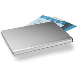 Визитница Durable 2415-23 "Business card box" карманная, на 20 визиток, металл., серебро 092409