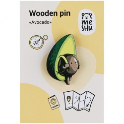 Значок MESHU MS_45600 "Avocado" деревянный 2,6*3,9см 339547