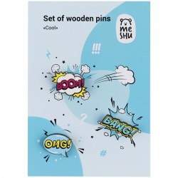Значок MESHU MS_45624 "Cool" /3шт/ деревянный 339559