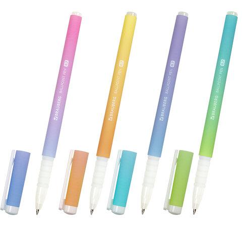 Ручка синяя Brauberg 147711 "Gradient рastel" 0,7мм, корпус ассорти