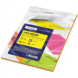 Бумага OfficeSpace 245192 neon mix А4, 80г/м2, 100л. (5 цветов)