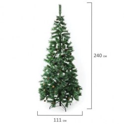 Ель искусственная Золотая сказка "Velvet Pinewood" 240 см, с инеем и шишками, ПВХ 591706