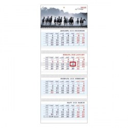 Календарь настенный на 2026г. Хатбер 4Кв4гр3_09502 ЛОШАДИ 4-х блочный 4 гребня 