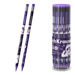 Карандаш ч/г ErichKrause 60709 "Аниме" НВ с ластиком. трехгран.