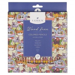 Карандаши 24цв. Lorex LXCPWF24-CK "Wood free coctail kittens" трехгран. 209735