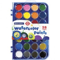 Краски 28цв. б/к "Premium" 191745 пласт/уп /Brauberg/