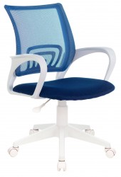 Кресло Бюрократ  CH-W695NLT темно-синий TW-05N TW-10N сетка/ткань крестов. пластик белый 1483033