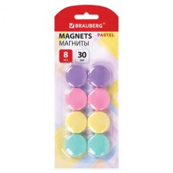 Магниты 3см Brauberg 272518 "PASTEL" /8шт/ ассорти