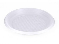 Одноразовая тарелка d=205 белая (100шт) 19-3635 /ОптиКом/