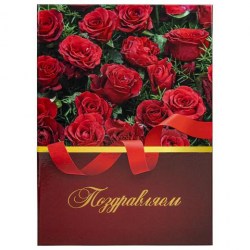 Папка адресная "ПОЗДРАВЛЯЕМ" 129585 А4, ламинированная /STAFF/