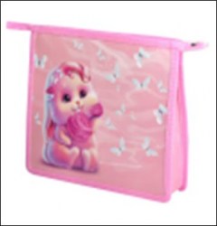 Папка д/тетрадей Феникс 66320 "Розовый зайка" А5 1 отделение, на молнии