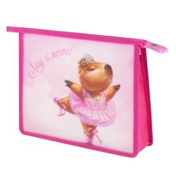 Папка д/тетрадей Феникс 72357 "Капибара-балерина" А5 1 отделение, на молнии