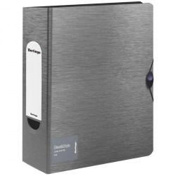 Папка-регистратор 80мм Berlingo PPf_98102 "Steel&Style" 2500мкм, пластик, на резинке, серебро 311450