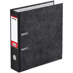 Папка-регистратор 80мм Мрамор Berlingo ATm_80510 "Hyper" с карм. на корешке, черная 270043