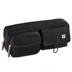 Пенал Berlingo BR-PM-150601 "Black pocket duo" 1 отделение, 2 кармана 210*80*40мм 389609 