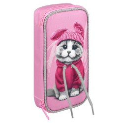 Пенал Феникс 72201 "Котик в худи" 11*20*4,5см, полиэстр, молния