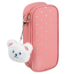 Пенал Феникс 72206 "Мишка с сердечками" 9*20*4,5см, полиэстр, молния