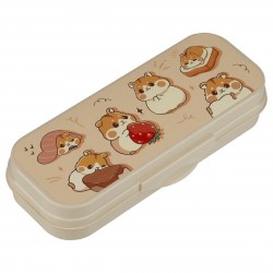Пенал ПН-32108 футляр "Хомяки" 215*90*43мм, бежевый /Стамм/ 379946