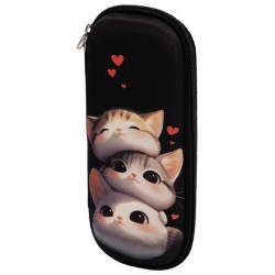 Пенал Юнландия 274556 "Fluffy cats" 22*10*5см на молнии, каркасный