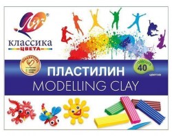 Пластилин 40цв. "Классика" 800г со стеком 30С 1922-08 /Луч/ 215484