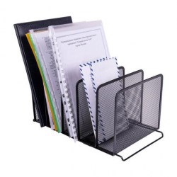 Подставка д/бумаг и писем Brauberg 231968 металл. 5 секций, черная