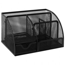 Подставка д/канц.принадлежностей Brauberg 237416 7 секций, металл, черная