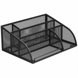 Подставка д/канц.принадлежностей Brauberg 237973 5 секций, металл, черная