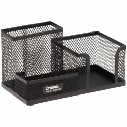 Подставка д/канц.принадлежностей СТАММ ОР-30848 металл., 3 секции, черная 355990