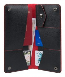 Портмоне Альянс 0-781FM саф черн/крас дорожное 126346