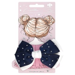 Резинка д/волос Феникс 71811 "Бант" 10см, белый, тёмно-синий