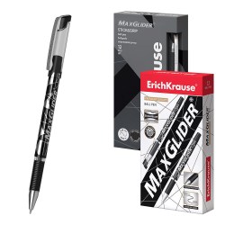 Ручка черная ErichKrause 45214 MaxGlider Stick&Grip 0,7мм с грипом