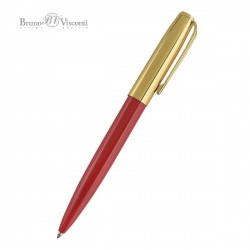 Ручка шариковая Bruno Visconti 20-0383/042 "NAPOLI" авт. синяя 1,0мм красный/зол корпус,метал.футляр