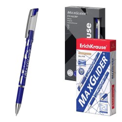 Ручка синяя ErichKrause 45213 MaxGlider Stick&Grip 0,7мм с грипом