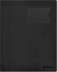 Скоросшиватель с внутренним карманом FF0052-BK A4 черный пластик 300мкм /Lamark/ 