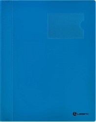Скоросшиватель с внутренним карманом FF0052-BL A4 синий пластик 300мкм /Lamark/ 