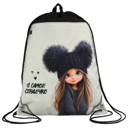 Сумка для обуви Феникс 72168 "Девчонка в шапке" 1 отделение, карман на молнии 36*48см