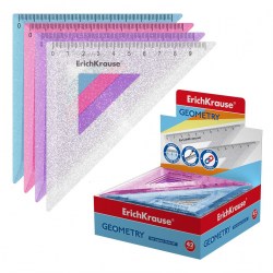 Угольник 45 градусов, 9см 55527 "Glitter" пластиковый, ассорти /ErichKrause/ 
