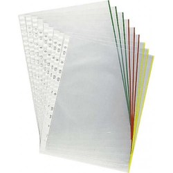Вкладыши А4 перф.  40мкм Lamark SP0064 /100шт/ повышенной вместимости, цветной кант